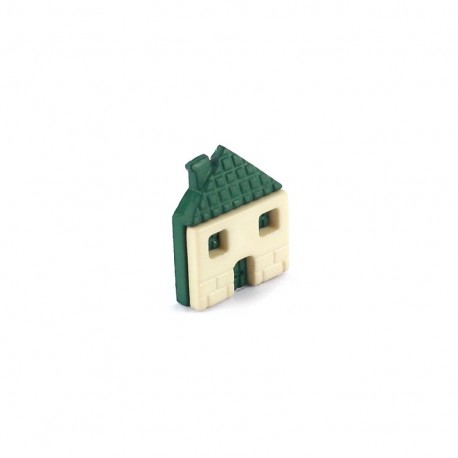 Bouton polyester Maisonnette vert