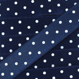 Ruban satin double face à pois 15 mm