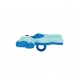 Bouton polyester Petite licorne - bleu