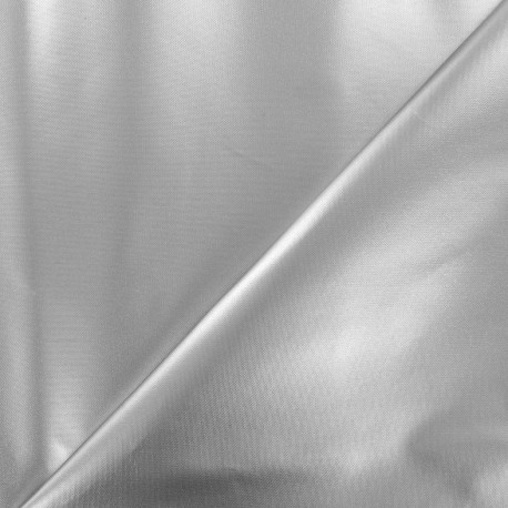 Tissu toile polyester souple imperméable - argent x 10cm
