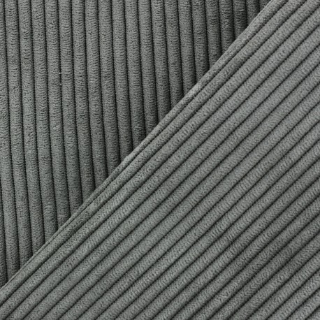 Tissu velours à grosses côtes Lisboa - vert de gris x10cm