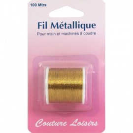 Bobine de fil métallique or - 100m - Couture loisirs 